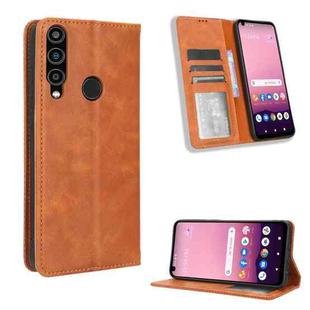 For Orbic Magic 5G R678EL Magnetic Buckle Retro Texture Leather Phone Case(Brown)