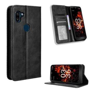 For Orbic Fun+ 4G Magnetic Buckle Retro Texture Leather Phone Case(Black)