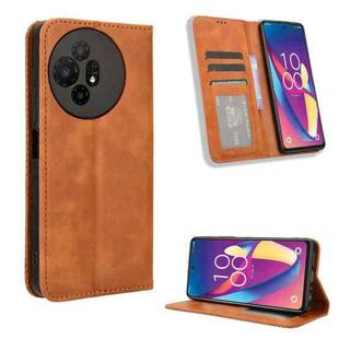 For TCL 50 XL 5G Magnetic Buckle Retro Texture Leather Phone Case(Brown)