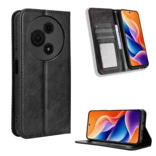 For TCL 605 / 60 SE Magnetic Buckle Retro Texture Leather Phone Case(Black)