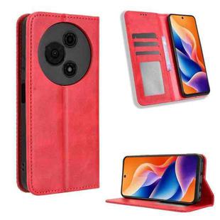 For TCL 605 / 60 SE Magnetic Buckle Retro Texture Leather Phone Case(Red)