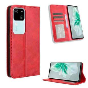 For vivo V30 5G / V30 Pro 5G Magnetic Buckle Retro Texture Leather Phone Case(Red)