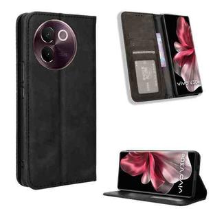 For vivo V30e 5G / V40 Lite 5G Magnetic Buckle Retro Texture Leather Phone Case(Black)