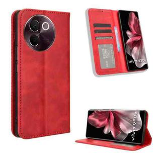 For vivo V30e 5G / V40 Lite 5G Magnetic Buckle Retro Texture Leather Phone Case(Red)