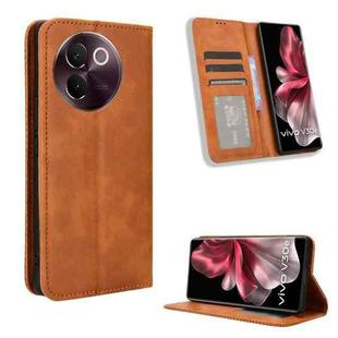 For vivo V30e 5G Magnetic Buckle Retro Texture Leather Phone Case(Brown)