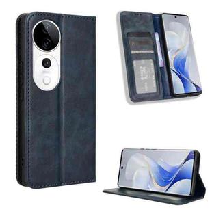 For vivo S19 Pro 5G / V40 5G Magnetic Buckle Retro Texture Leather Phone Case(Blue)