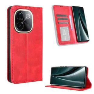 For vivo T3 Pro 5G / iQOO Z9S Pro 5G Magnetic Buckle Retro Texture Leather Phone Case(Red)