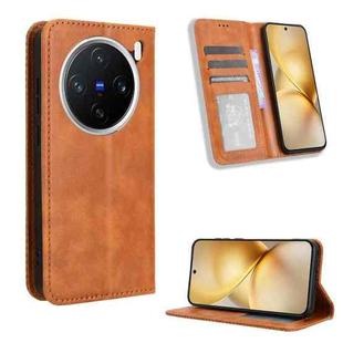For vivo X200 Pro mini 5G Magnetic Buckle Retro Texture Leather Phone Case(Brown)