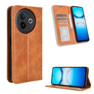 For vivo Y39 5G / Y300i Magnetic Buckle Retro Texture Leather Phone Case(Brown)