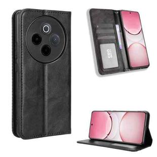 For vivo T4 5G / iQOO Z10 5G Global Magnetic Buckle Retro Texture Leather Phone Case(Black)