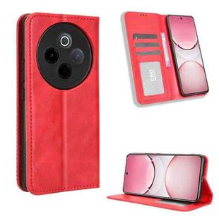 For vivo T4 5G / iQOO Z10 5G Global Magnetic Buckle Retro Texture Leather Phone Case(Red)