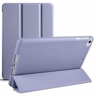 For iPad 9.7 2018 / 2017 / Air 2 / Air 3-folding TPU Horizontal Flip Leather Tablet Case with Holder(Lavender Grey)