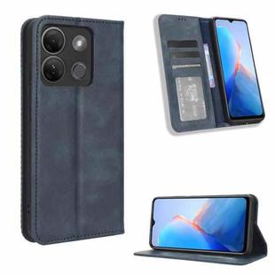 For Infinix Smart 7 Plus Magnetic Buckle Retro Texture Leather Phone Case(Blue)