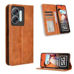 For Infinix Hot 30 5G X6832 Magnetic Buckle Retro Texture Leather Phone Case(Brown)