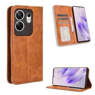 For Infinix Zero 30 4G Magnetic Buckle Retro Texture Leather Phone Case(Brown)