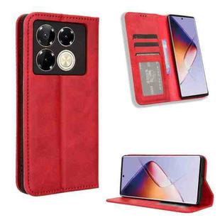 For Infinix Note 40 Pro 4G Magnetic Buckle Retro Texture Leather Phone Case(Red)