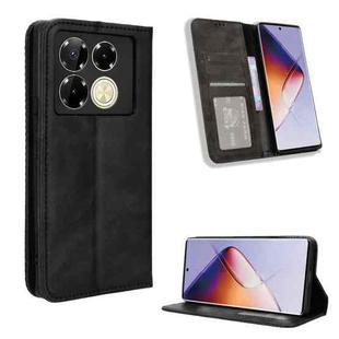 For Infinix Note 40 Pro 5G Magnetic Buckle Retro Texture Leather Phone Case(Black)