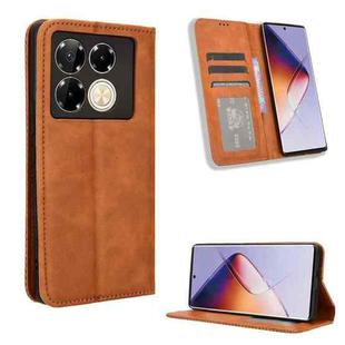For Infinix Note 40 Pro 5G Magnetic Buckle Retro Texture Leather Phone Case(Brown)