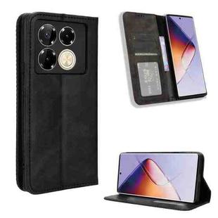 For Infinix Note 40 5G X6852 Magnetic Buckle Retro Texture Leather Phone Case(Black)