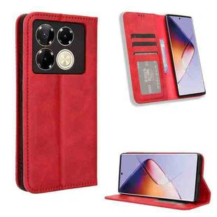 For Infinix Note 40 5G X6852 Magnetic Buckle Retro Texture Leather Phone Case(Red)