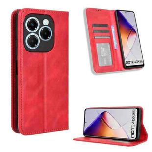 For Infinix Note 40X 5G X6838 Magnetic Buckle Retro Texture Leather Phone Case(Red)