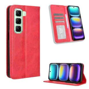 For Infinix Hot 50 4G Magnetic Buckle Retro Texture Leather Phone Case(Red)