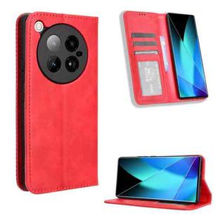 For Infinix Zero 40 4G Magnetic Buckle Retro Texture Leather Phone Case(Red)