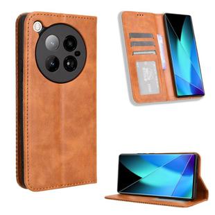 For Infinix Zero 40 4G Magnetic Buckle Retro Texture Leather Phone Case(Brown)