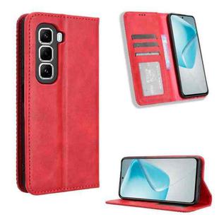 For Infinix Hot 50 Pro+ 4G Magnetic Buckle Retro Texture Leather Phone Case(Red)