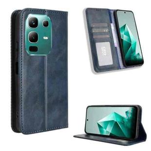 For Infinix Note 50x 5G Magnetic Buckle Retro Texture Leather Phone Case(Blue)