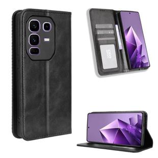 For Infinix Note 50 Pro+ Magnetic Buckle Retro Texture Leather Phone Case(Black)