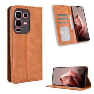 For Infinix Note 50s 5G Magnetic Buckle Retro Texture Leather Phone Case(Brown)