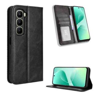 For Infinix Hot 60i 4G / Hot 60 5G Magnetic Buckle Retro Texture Leather Phone Case(Black)