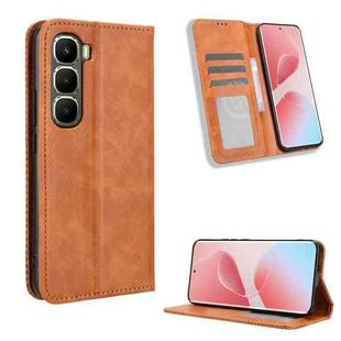 For Infinix Hot 60 Pro+ 4G Magnetic Buckle Retro Texture Leather Phone Case(Brown)