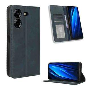 For Tenco Pova 5 4G Magnetic Buckle Retro Texture Leather Phone Case(Blue)