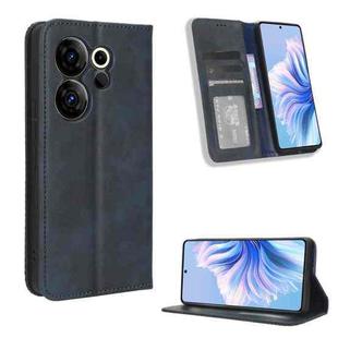 For Tecno Camon 20 Premier 5G Magnetic Buckle Retro Texture Leather Phone Case(Blue)