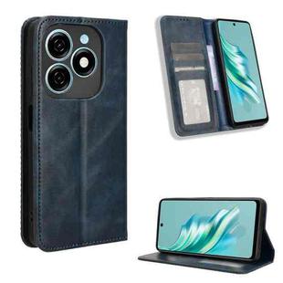 For Tecno Spark 20 4G Magnetic Buckle Retro Texture Leather Phone Case(Blue)