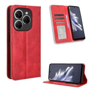 For Tecno Spark 20 Pro 4G Magnetic Buckle Retro Texture Leather Phone Case(Red)