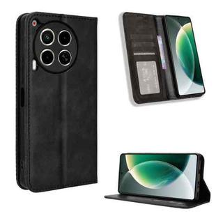 For Tecno Camon 30 5G / 4G Magnetic Buckle Retro Texture Leather Phone Case(Black)