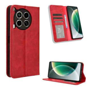 For Tecno Camon 30 5G / 4G Magnetic Buckle Retro Texture Leather Phone Case(Red)