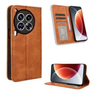 For Tecno Camon 30 Premier 5G Magnetic Buckle Retro Texture Leather Phone Case(Brown)