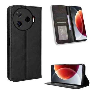 For Tecno Camon 30 Pro 5G Magnetic Buckle Retro Texture Leather Phone Case(Black)