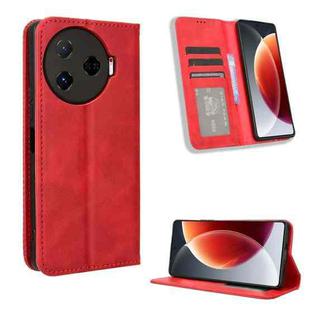 For Tecno Camon 30 Pro 5G Magnetic Buckle Retro Texture Leather Phone Case(Red)