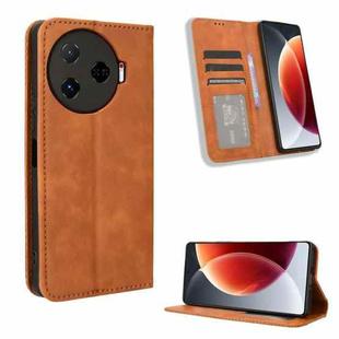 For Tecno Camon 30 Pro 5G Magnetic Buckle Retro Texture Leather Phone Case(Brown)