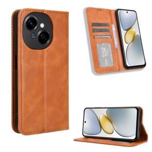 For Tecno Spark Go 1 / Pop 9 / Spark Go 2025 Magnetic Buckle Retro Texture Leather Phone Case(Brown)