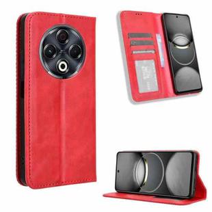 For Tecno Spark 30 4G Magnetic Buckle Retro Texture Leather Phone Case(Red)