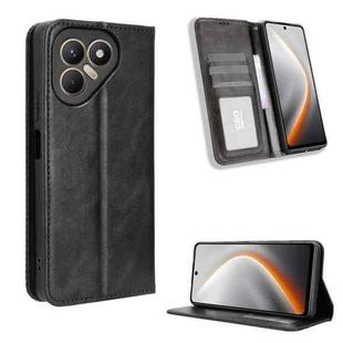For Tecno Pova 7 4G Magnetic Buckle Retro Texture Leather Phone Case(Black)