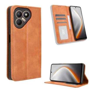 For Tecno Pova 7 4G Magnetic Buckle Retro Texture Leather Phone Case(Brown)