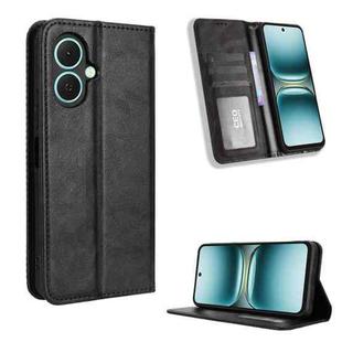 For Tecno Spark Go 2 4G Magnetic Buckle Retro Texture Leather Phone Case(Black)