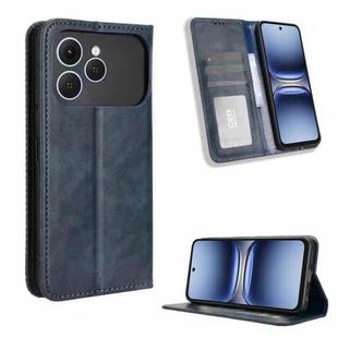 For Tecno Spark 40 4G Magnetic Buckle Retro Texture Leather Phone Case(Blue)